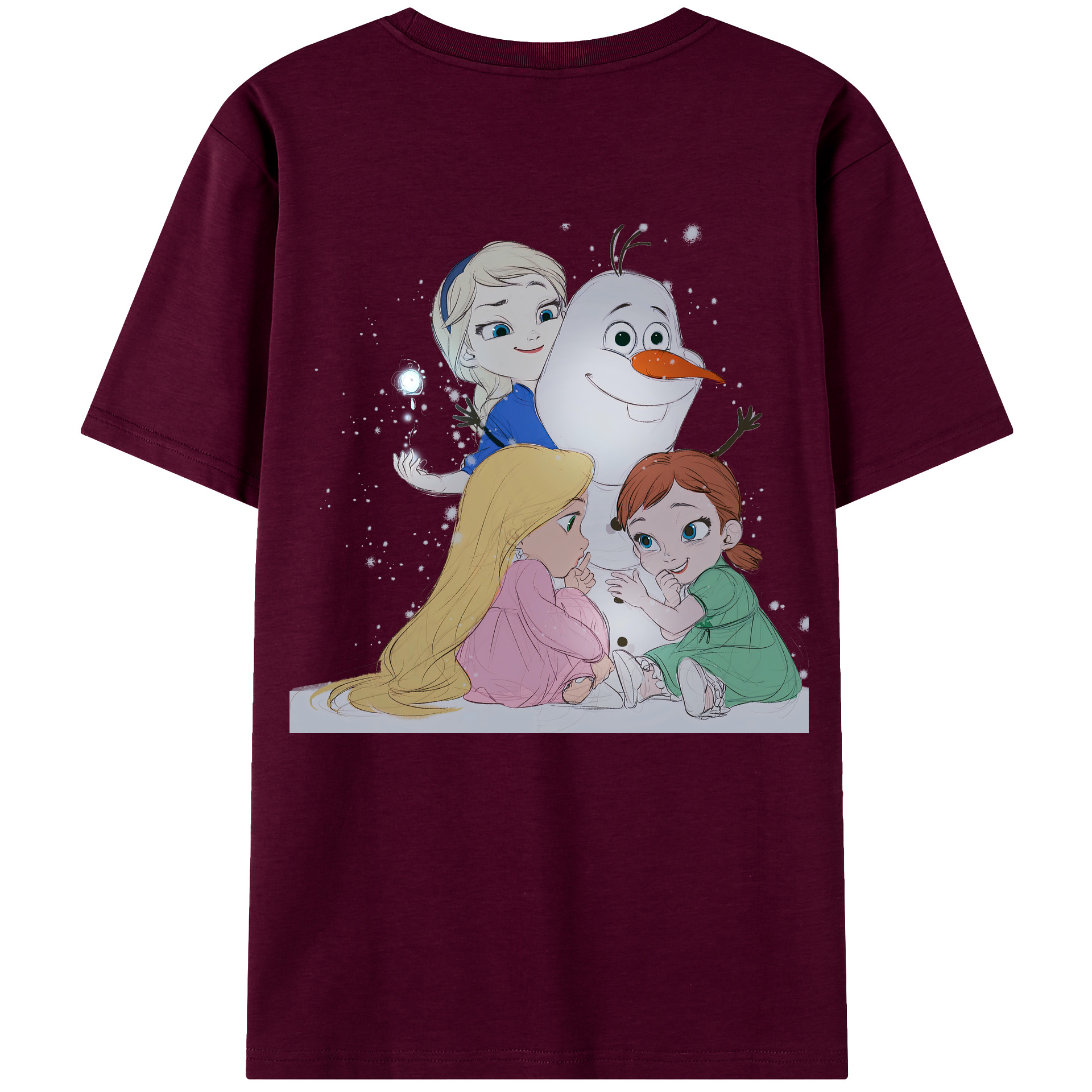 （画像用） アナと雪の女王 アンナ エルサ Frozen Anna Elsa レディース半袖Tシャツ(バックプリント)